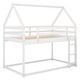 preview thumbnail 11 of 12, Twin over Twin Low Bunk Bed, House Bed with Ladder, White