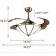 preview thumbnail 3 of 10, 36" Retractable Blade Ceiling Fan Light with Remote Control - Brass - 36 inches