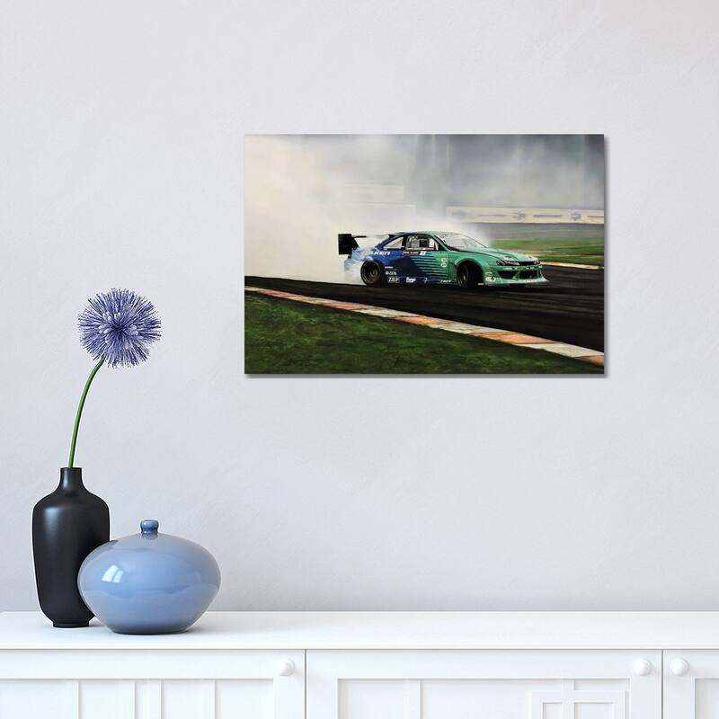 iCanvas "James Deane Drift Car" by J.Bello Studio Canvas Print - 12x18x1.5