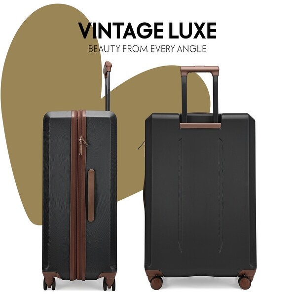 ELLE Luxe Journey 3 Piece Expandable Retro Spinner Luggage Set