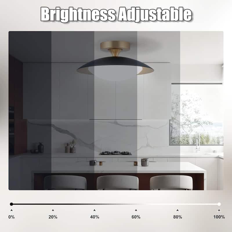 11.8'' Modern Metal 5CCT Integrated LED Semi Flush Mount Ceiling Light