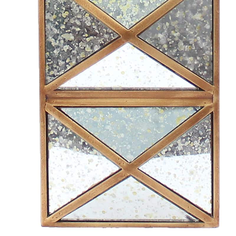 Metal Table Lamp Set of 2 with X Shape Design and Mirror Front,Multicolor