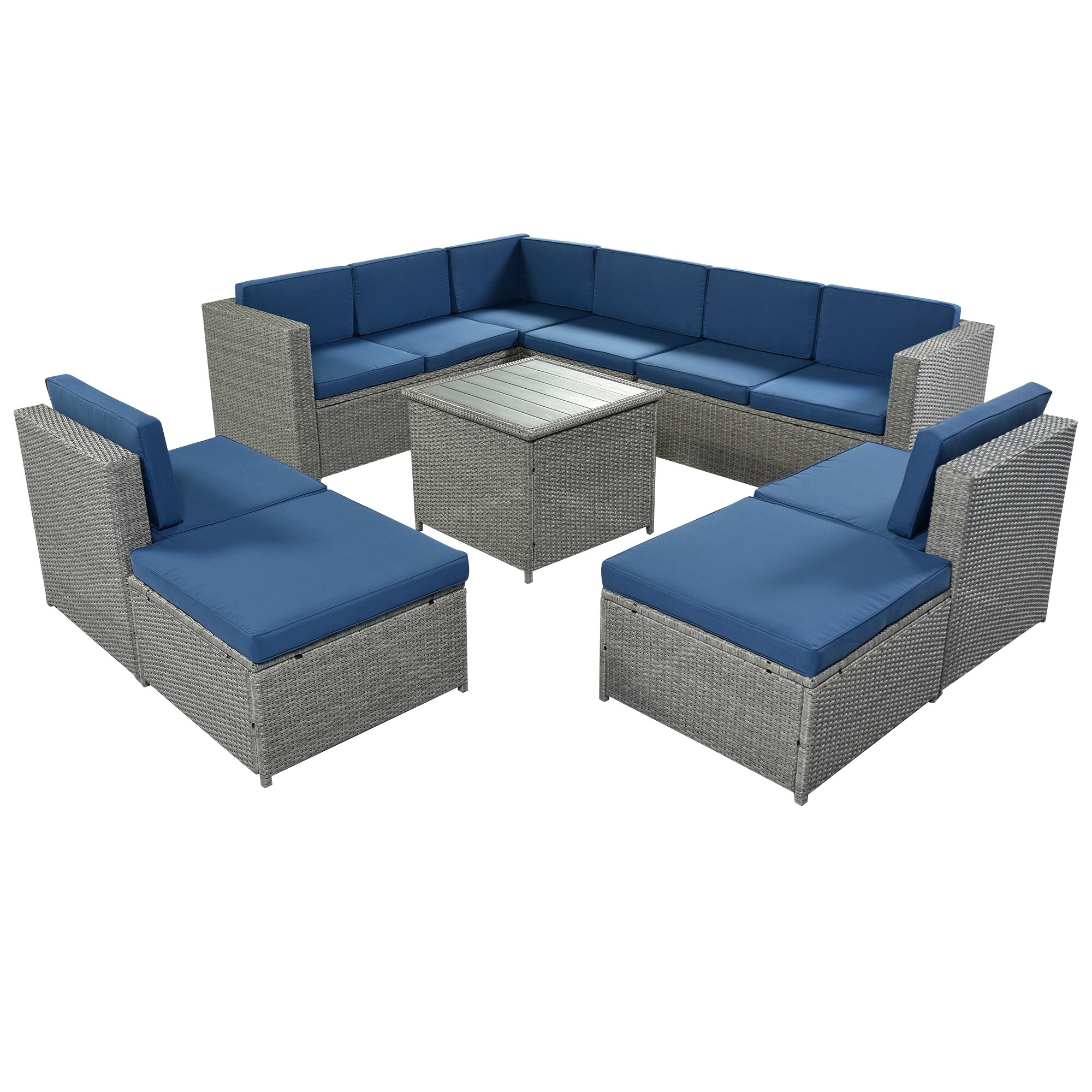 Luxury grey clearance rattan corner sofa