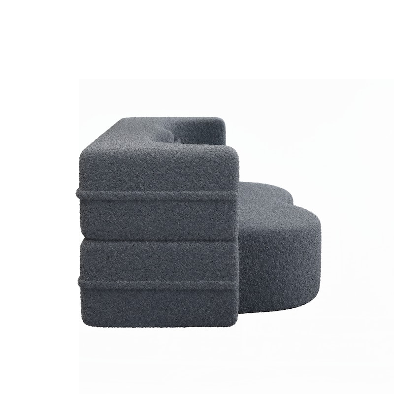 Floor Sofa with 2 Pillows,15" Full Size Folding Mattress,Grey