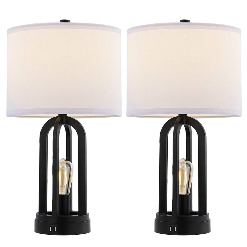 Black Table Lamps Set of 2 with Bulbs Included - 22.75"H