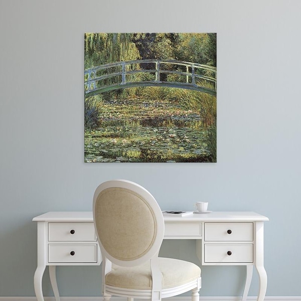 Easy Art Prints Claude Monet's 'The Waterlily Pond' Premium Canvas Art
