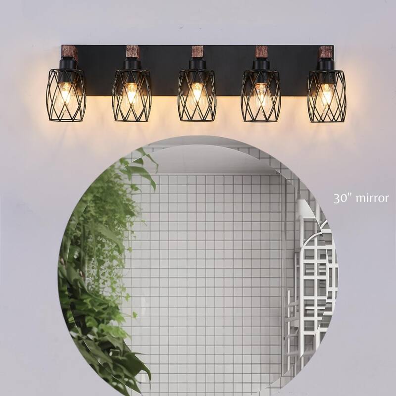 KISRAIS Farmhouse Bathroom Vanity Light with 3/4/5/6/7 Lights for Bathroom, Hallway (Bulb Not Included)