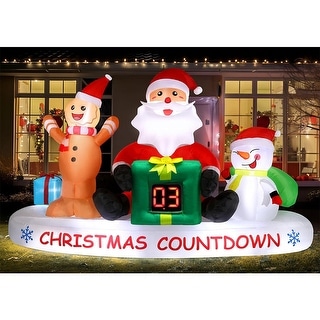 8 FT Outdoor Decorations with LED Christmas Countdown Clock
