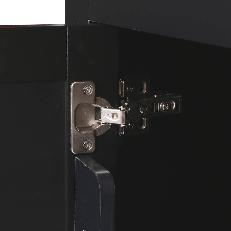 53.10 '' Rubberwood Kitchen Cart with Drop-Leaf, Adjustable Shelf, Rolling Wheels, and 3 Drawers - 53.1'' x 29.5'' x 37.2''