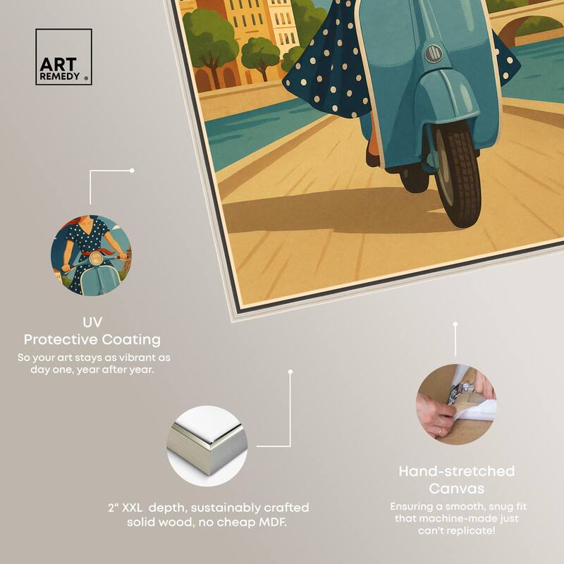 Scooter French Travel Canvas by Art Remedy