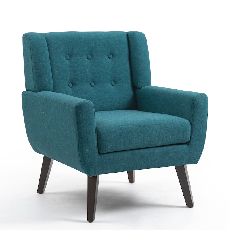 Modern Accent Chair Cotton Linen Upholstered Chair for Living Room