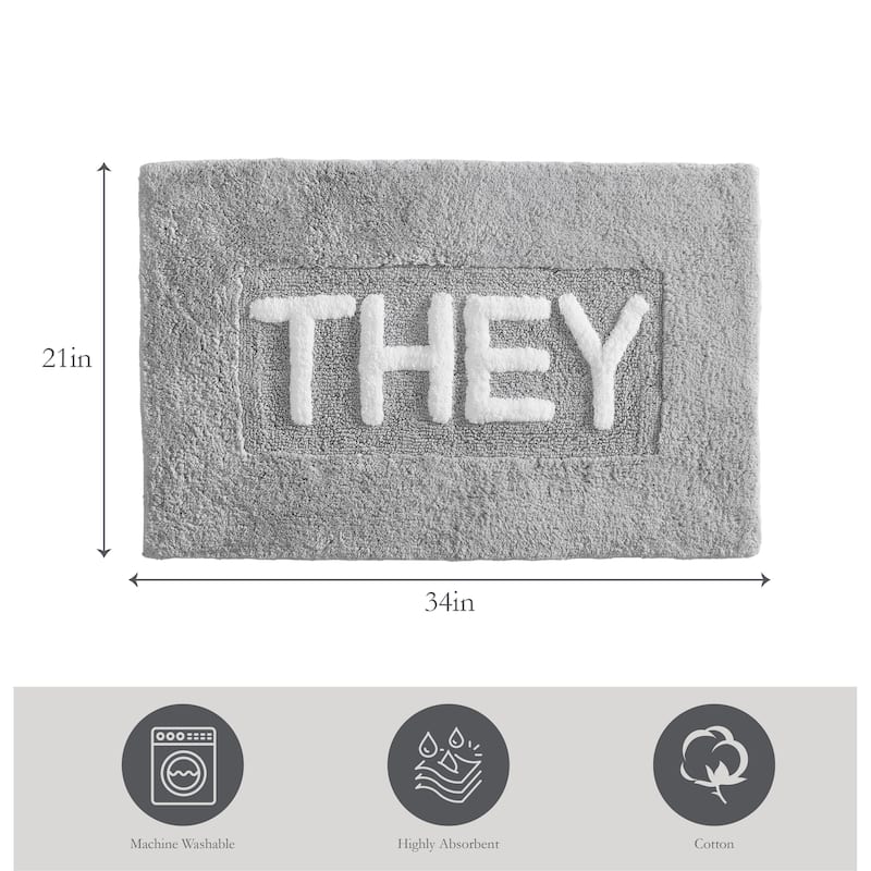 Jean Pierre Novelty "They" Cotton 21 x 34 in. Bath Rug