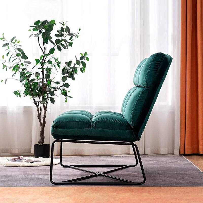 Mcombo Loveseat Sofa Couch, Mid-Century Velvet Armless Settee, 2-Seater Upholstered Bench for Living Room Bedroom 4018