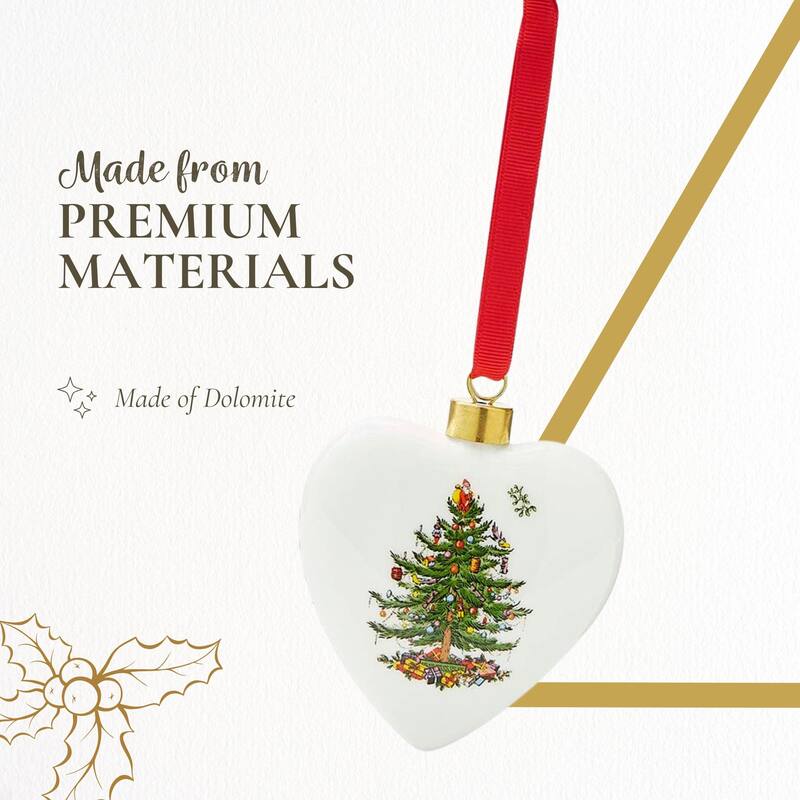 Spode Tree Puffed Heart Ornament