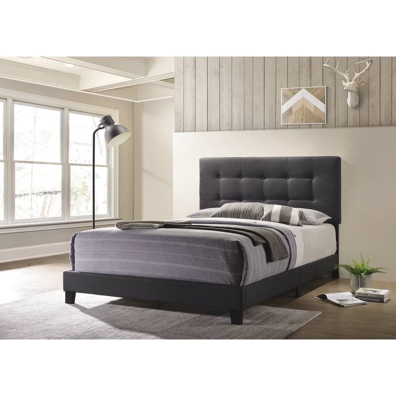 Dordrecht Tufted Upholstered Panel Bed - Charcoal - Queen