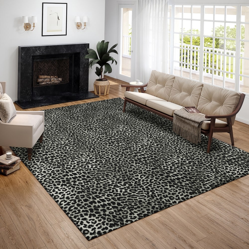 Addison Indoor/ Outdoor Safari Leopard Animal Print Washable Area Rug