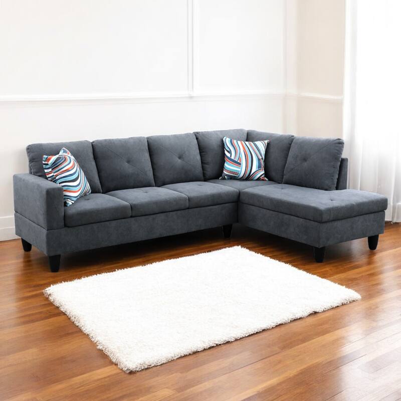 KISRAIS 97" Wide 2-Piece Upholstered Sectional Sofa Set for Small Space