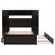preview thumbnail 48 of 105, Modern Platform Bed with Integrated Cabinet, Trundle Bed and Drawers