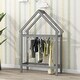 preview thumbnail 7 of 39, Kids bedroom set Twin size wood house bed with storage shelf and hanger