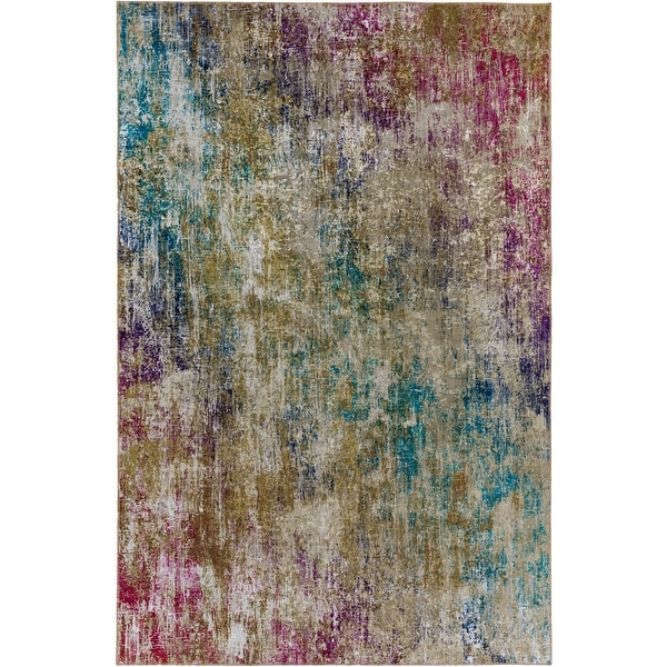 Porch & Den Moon Rise Abstract Pattern Velvet Area Rug. Opens flyout.