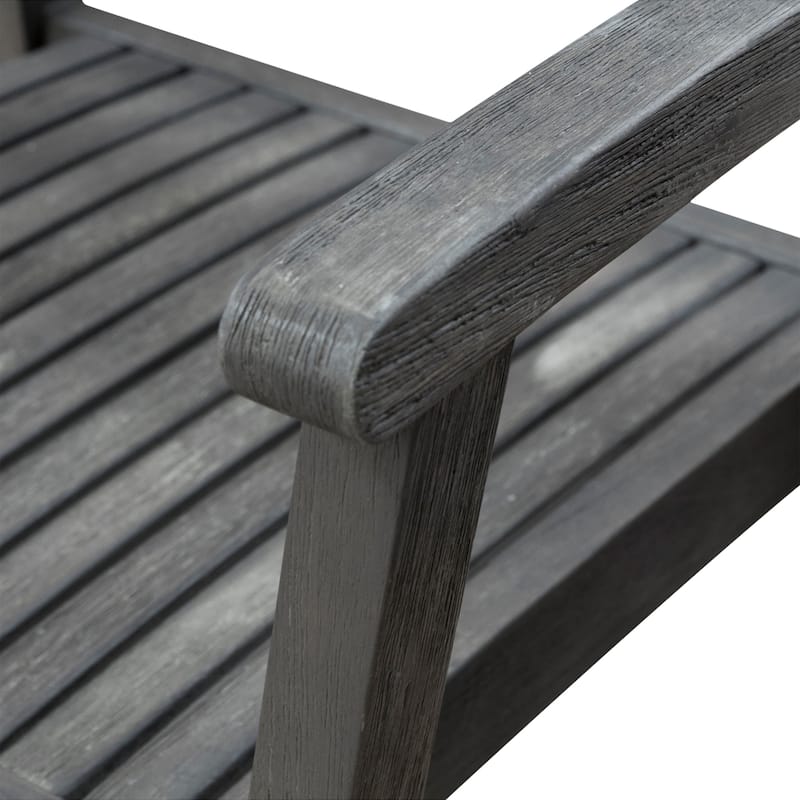 Hakan Wood Patio Curvy Legs Table and Stacking Chair Set