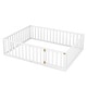 preview thumbnail 4 of 5, Queen Size Wood Floor Bed Frame with Fence and Door, White