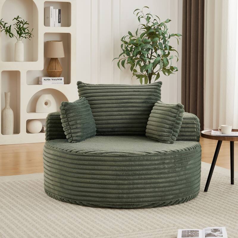 50"L Corduroy Sponge single sofa,No Assembly Required,Fluffy Modern Sleeper Chair