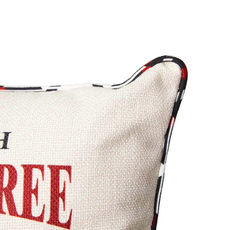 Glitzhome 18" Farm Fresh Heavy Cotton Christmas Tree Pillow