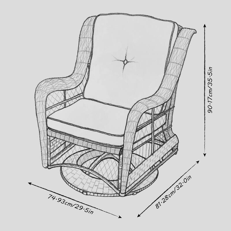 3-piece Wicker Swivel Chair Conversation Set by Havenside Home - Brown