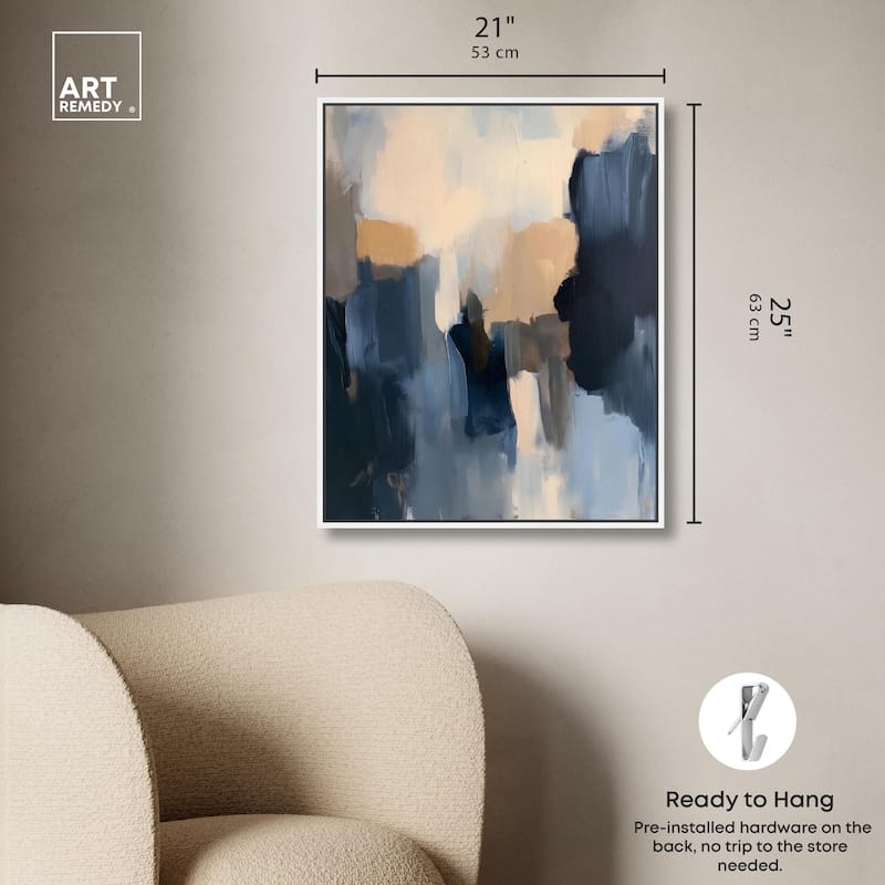 Navy Beige I Canvas by Art Remedy