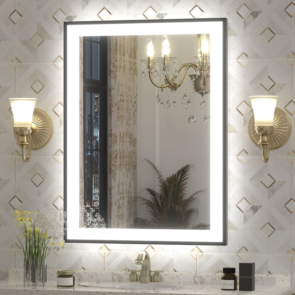 UL Certified Front & Back LED Anti-Fog Tempered Glass Framed Bathroom/Vanity Mirror 3-Year Warranty