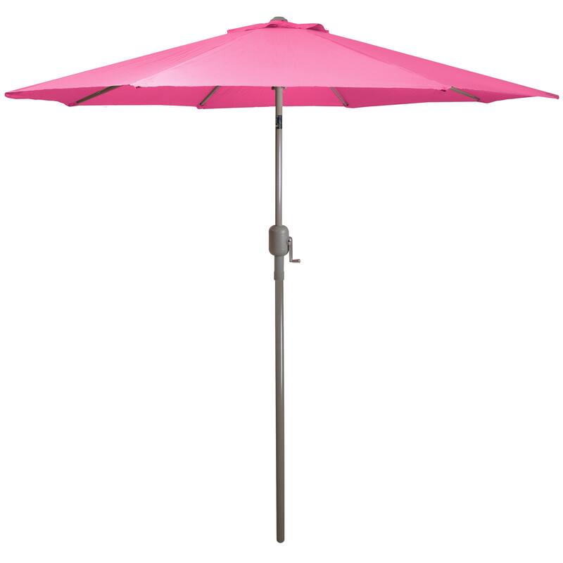 9ft Outdoor Patio Market Umbrella with Hand Crank and Tilt - Pink