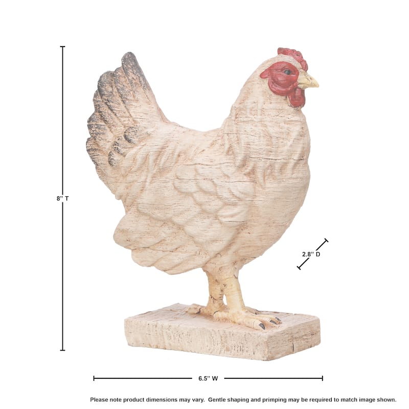 Resin 'Carved' Hen 8" - 8