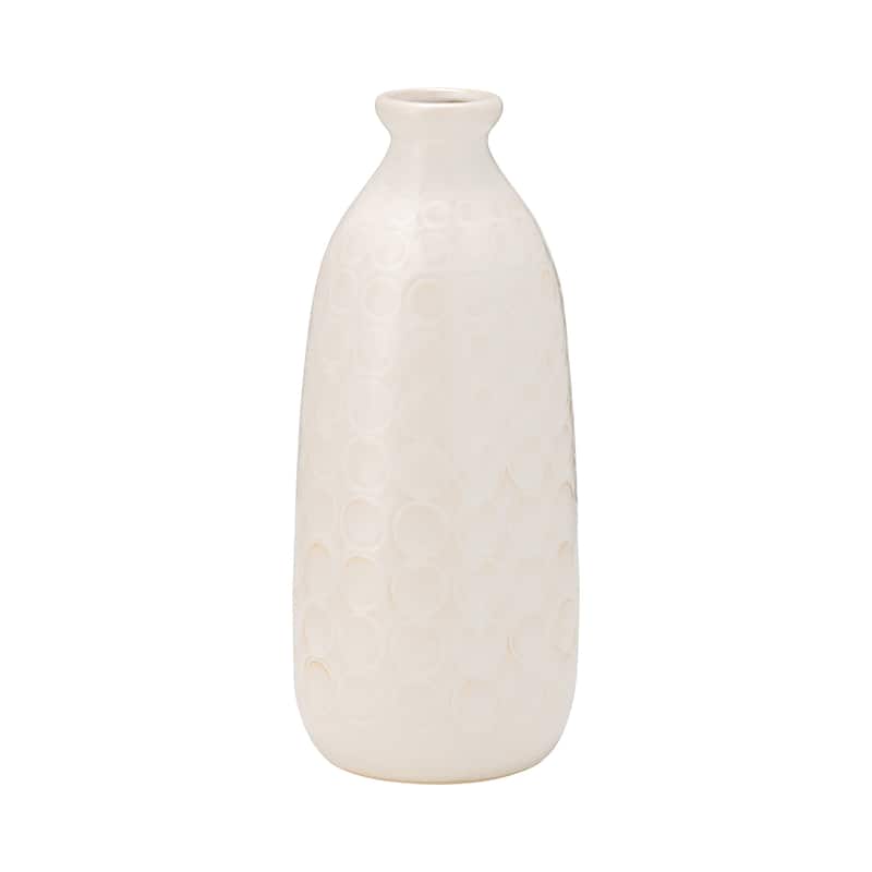 Sagebrook Home Elegant Ceramic Vase, Textured Finish, Home Decor Accent
