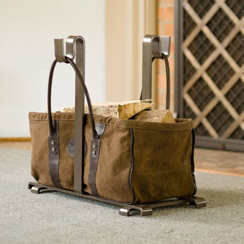 Heavy Duty Canvas Log Carrier And Steel Stand Set