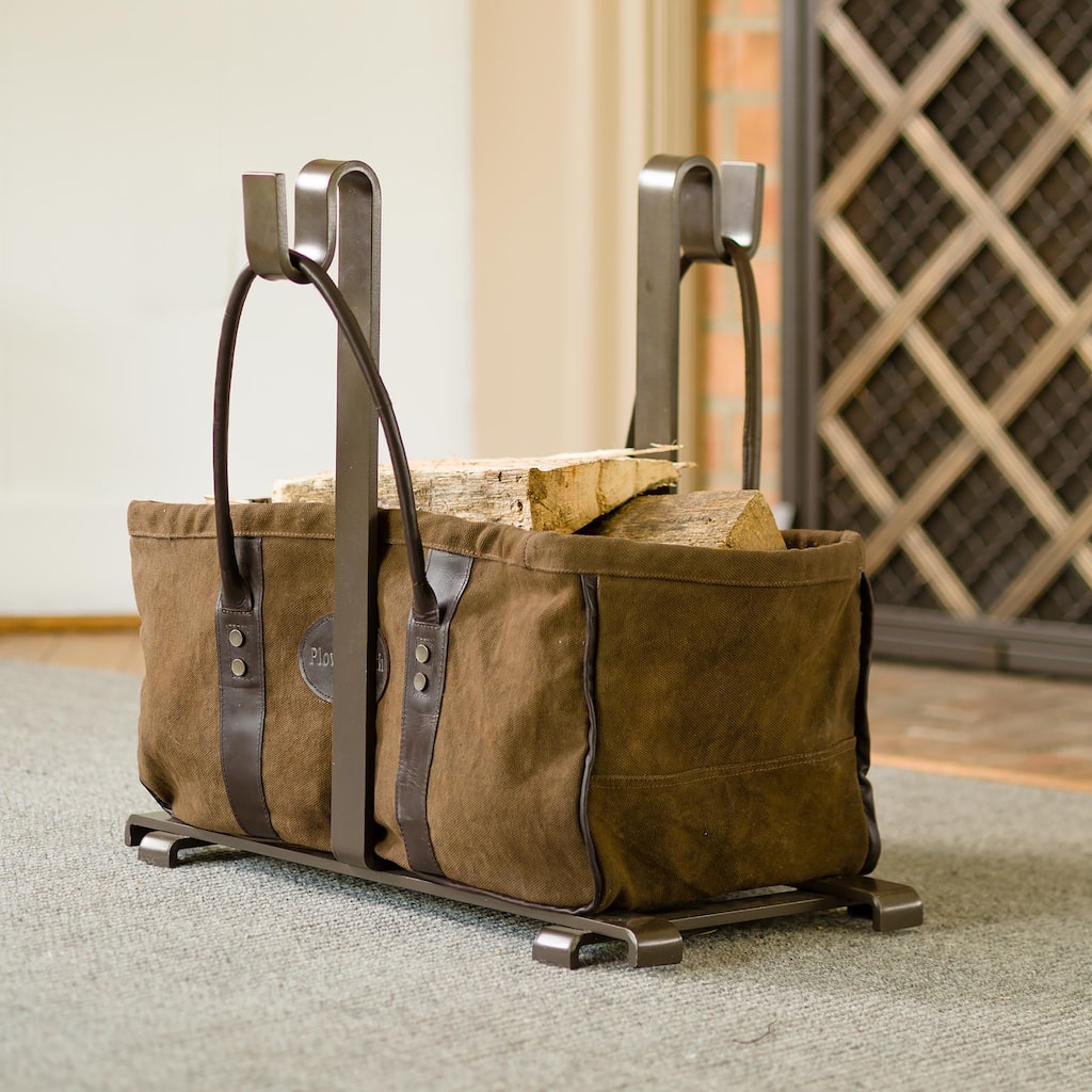 Heavy Duty Canvas Log Carrier And Steel Stand Set