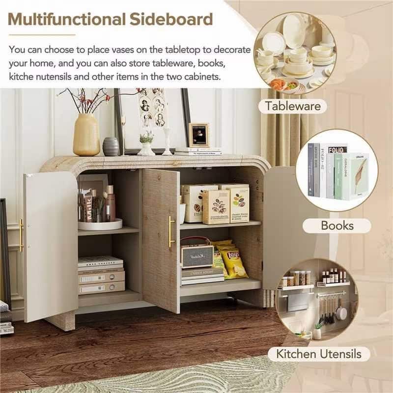 47.2''W Sideboard with Gold Handles and Adjustable Dividers