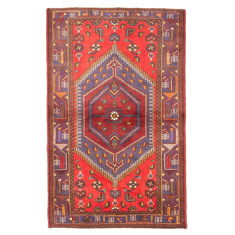 ECARPETGALLERY Hand-knotted Andelz Red Wool Rug - 4'1 x 6'3