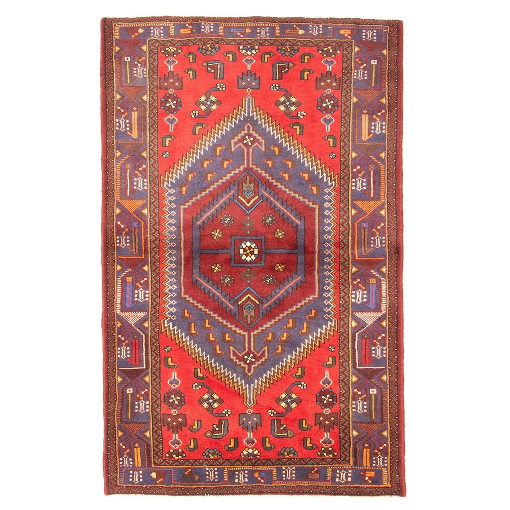 ECARPETGALLERY Hand-knotted Andelz Red Wool Rug - 4'1 x 6'3