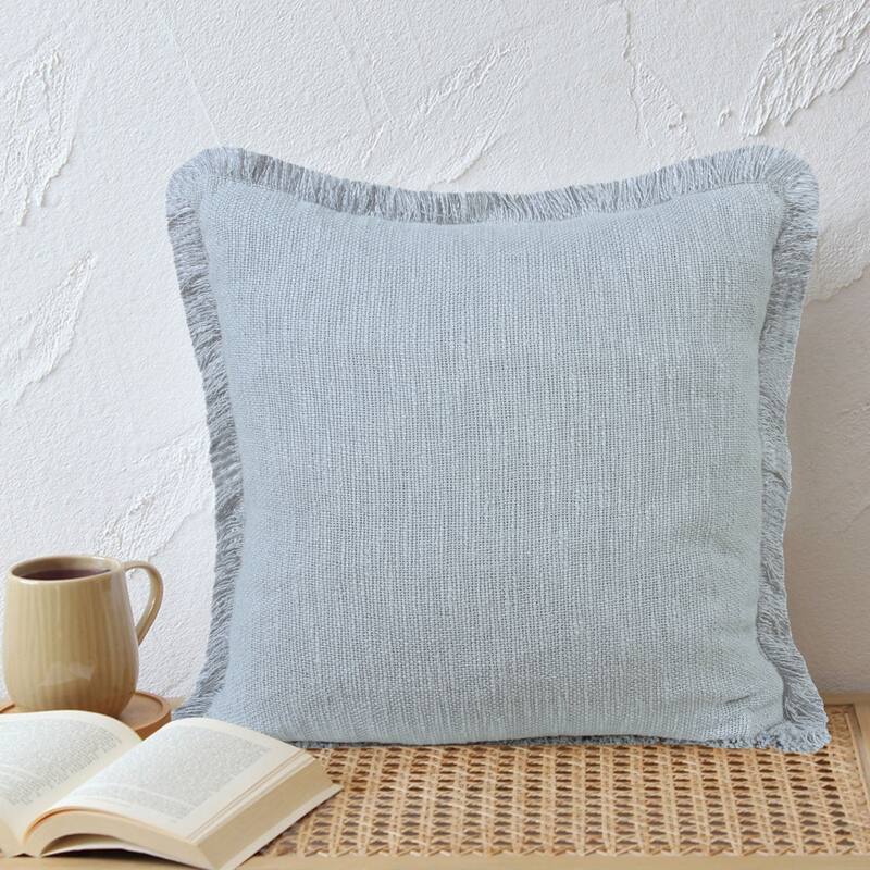 HomeRoots 20" X 20" Micro Gray 100% Cotton Zippered Pillow