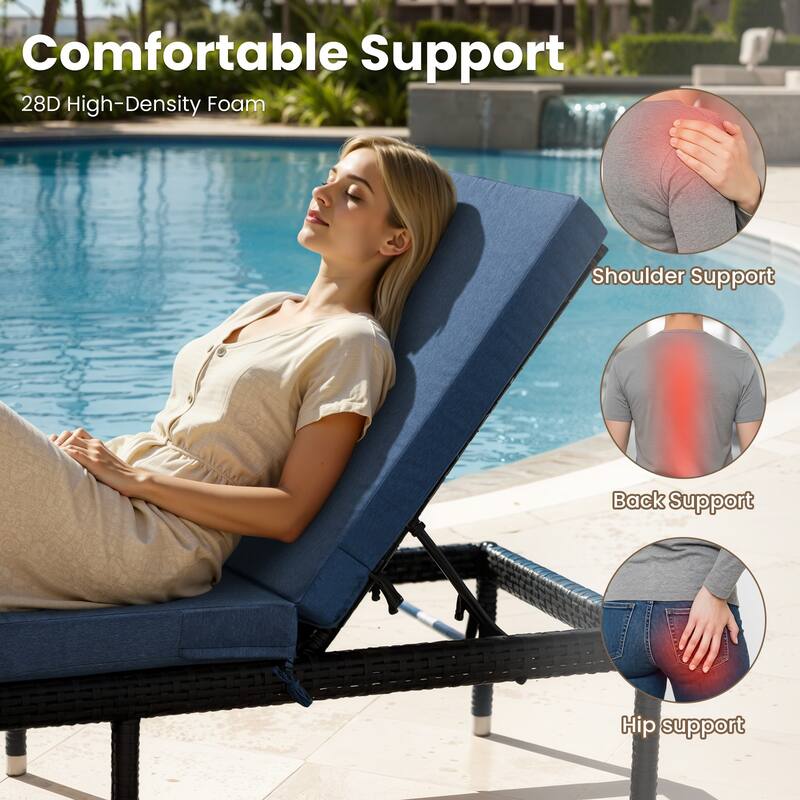 22.4 in W x 71.9 in L x 3.5 in Thickness Outdoor Chaise Lounge Replacement Cushion