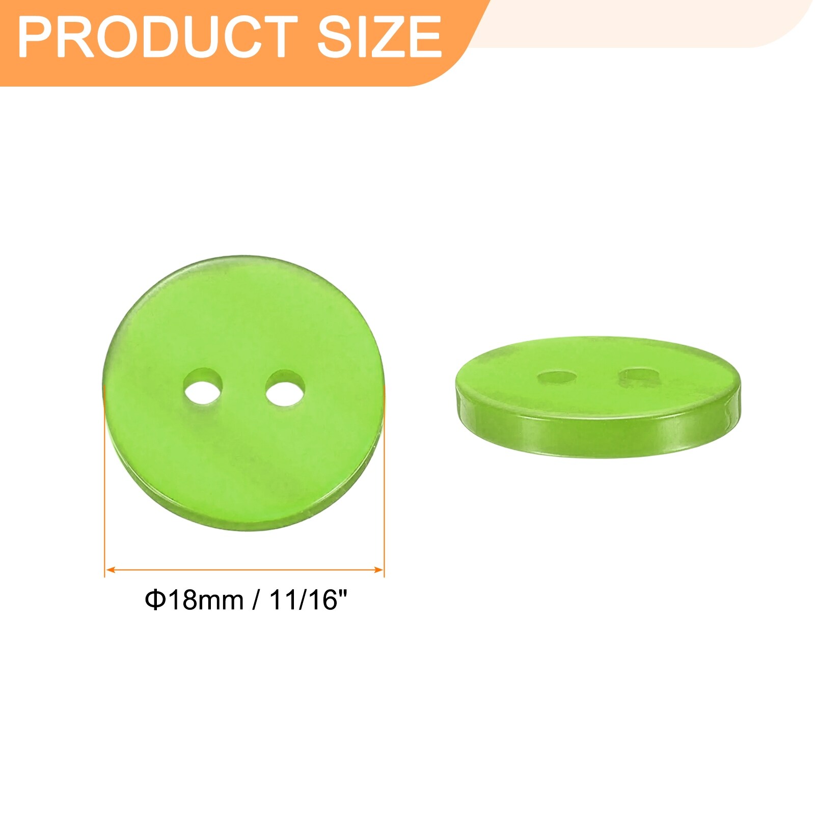Sewing Buttons Resin Round Flat 2-Hole Craft Clothing Replacement Button for Coats Sewing Clothing