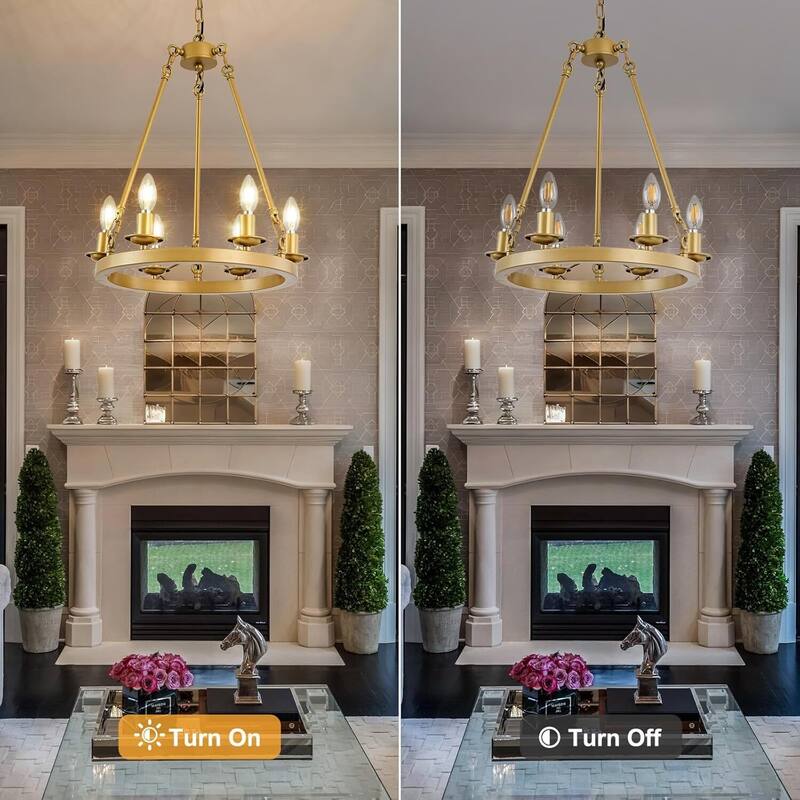 Luxury Wheel Chandelier, 16-54 Lights Single or Double Layer Round Pendant Light