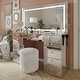preview thumbnail 6 of 26, Boahaus Elara Extra-Large Vanity Desk with 11 Drawers – Smart LED Mirror & Speakers, Hollywood Lights, or Standard Mirror