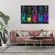 preview thumbnail 17 of 64, Luminous Party Champagne, Colorful Party Bubbles Modern Black Canvas Wall Art Print for Dining Room