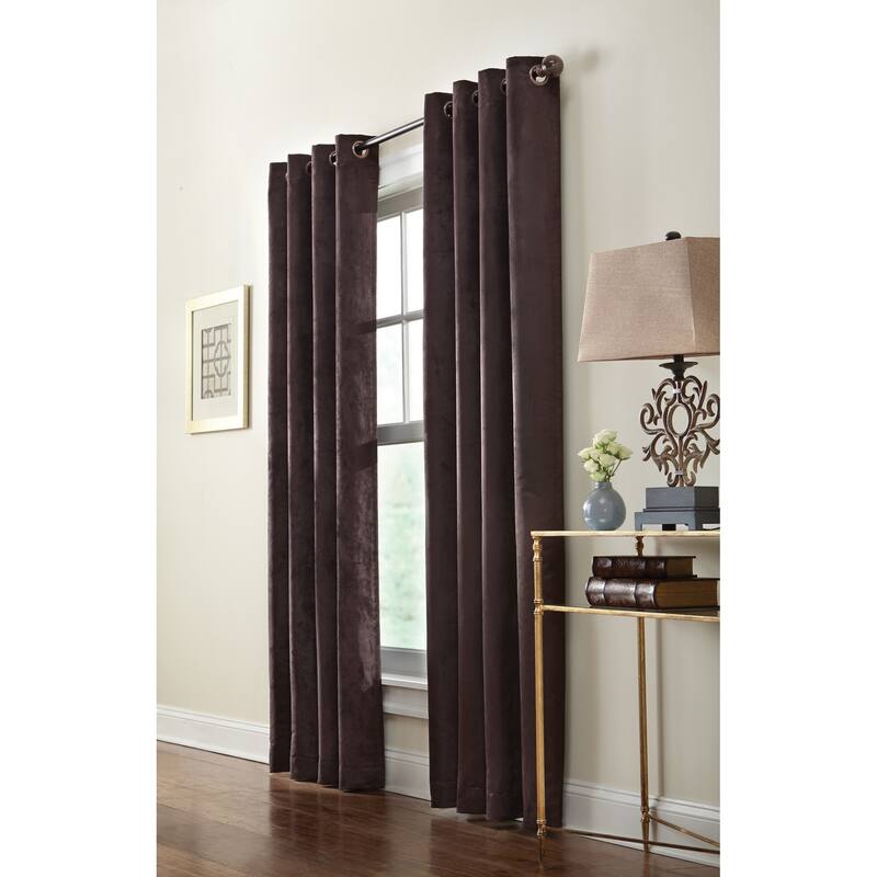 Thermaplus Navar Total Blackout Woven Faux Suede Curtain Panel