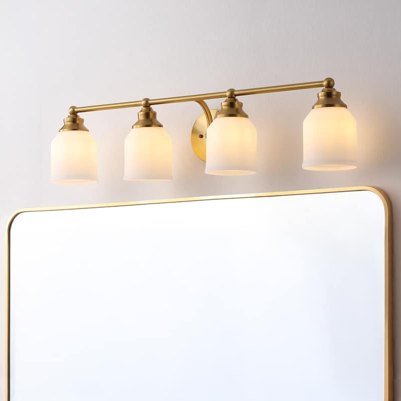 JONATHAN Y Jayne Iron/Frosted Glass LED Vanity Light