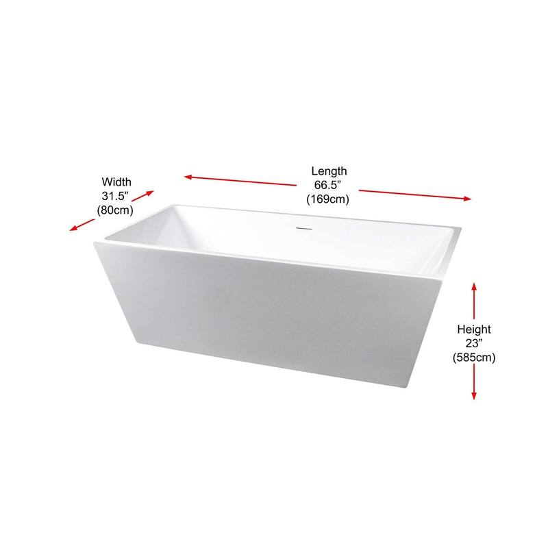 Timothy Soaking Rectangular Bathtub in Glossy White