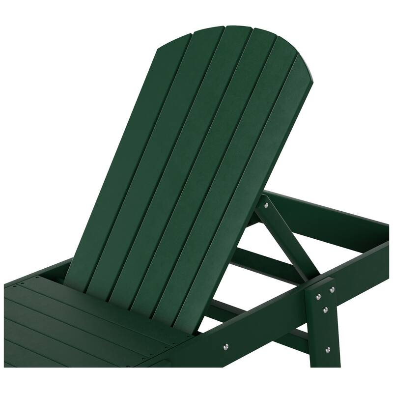 Altura Armless Poly Eco-Friendly All Weather Reclining Chaise Lounge with Side Table Set (3-Piece Set)