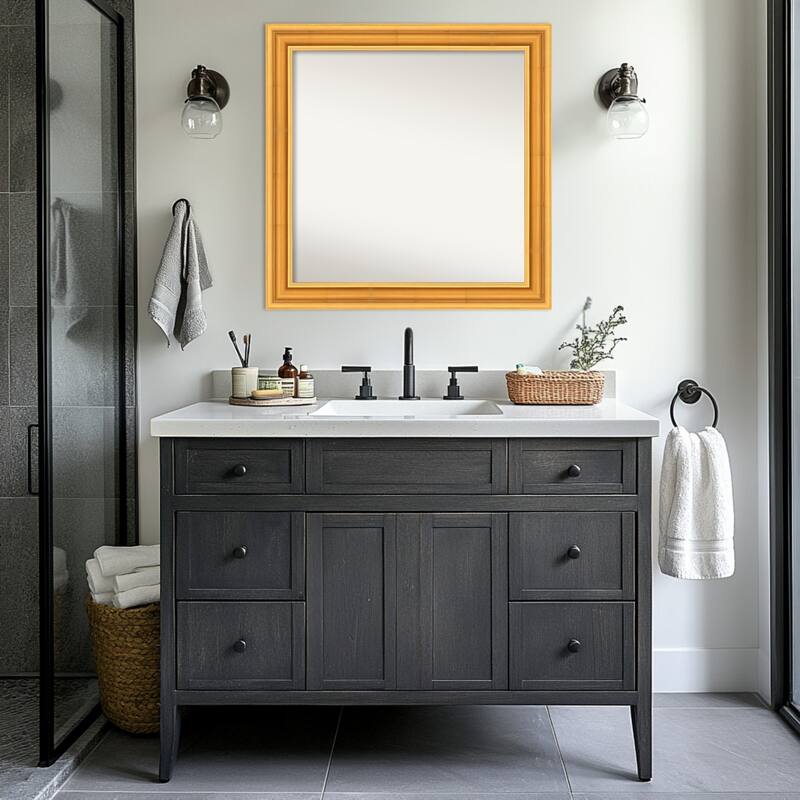 Sierra Non-Beveled Wood Framed Bathroom Vanity Wall Mirror